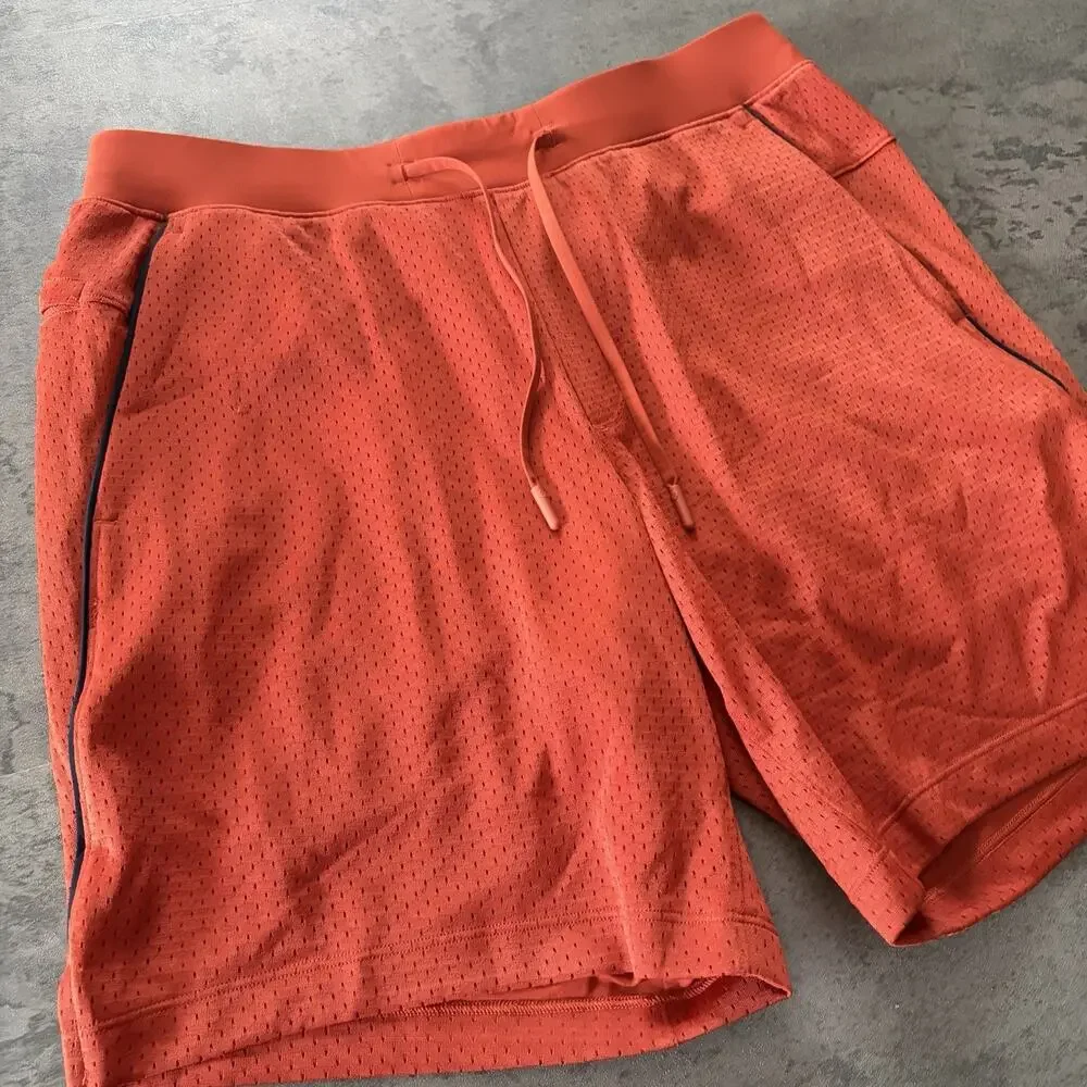 Lululemon Short 7” Mesh Lined Double Layered LM7BSES Orange Men's M NWOT
